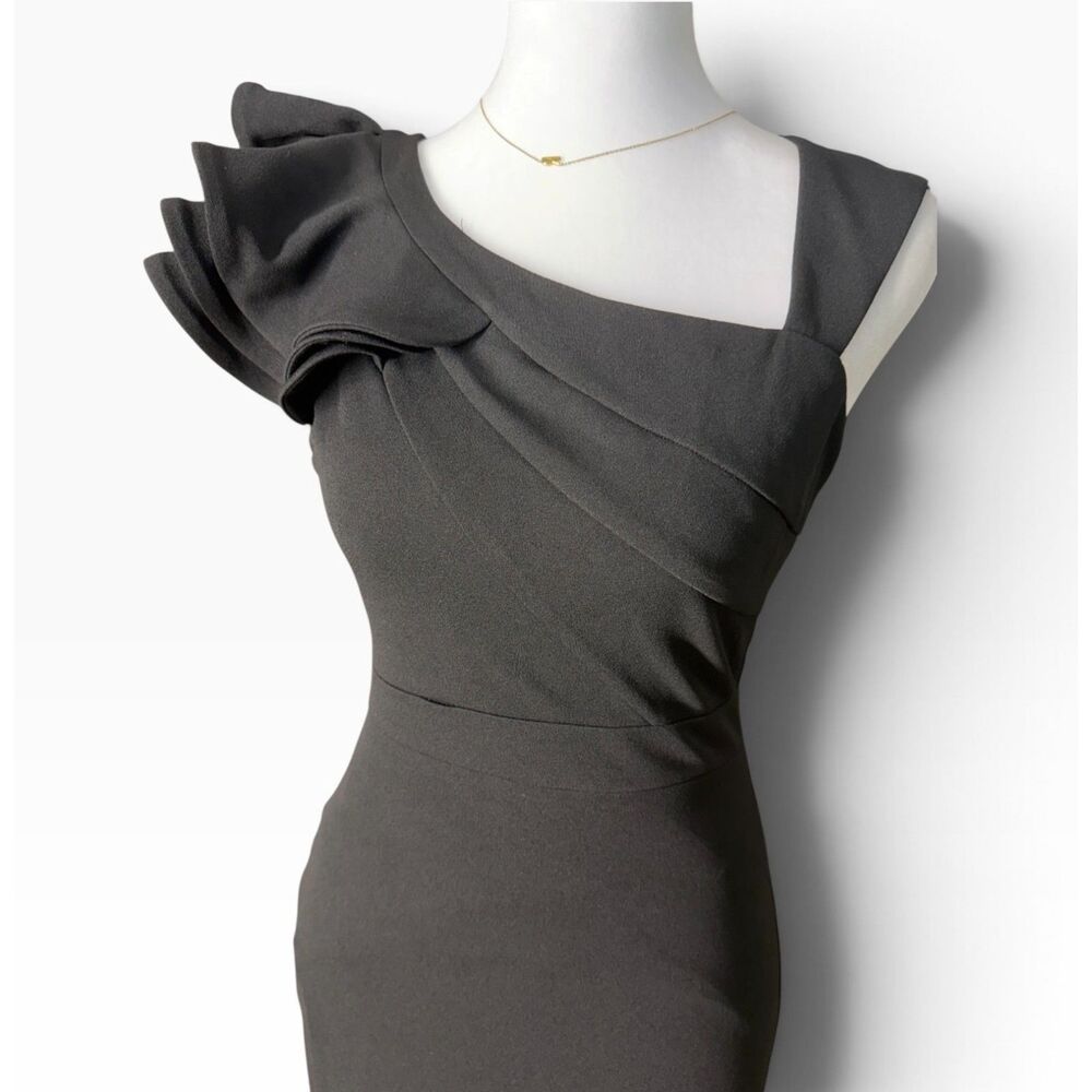 Lulus Black One-Shoulder Ruffle Maxi Dress S - Picture 5 of 11
